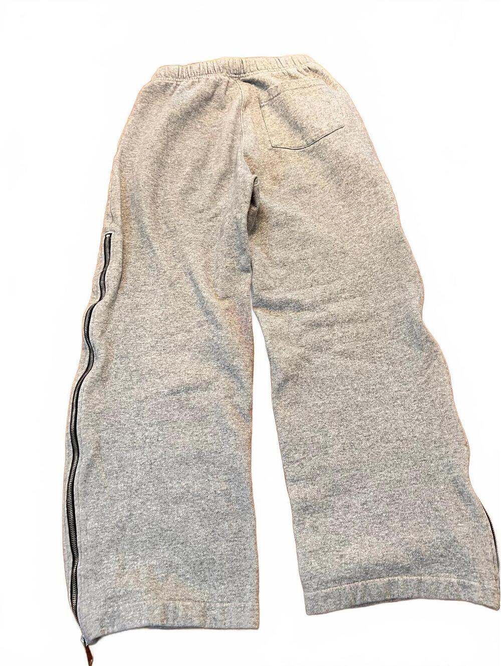 ZARA Gray Wide Leg Sweatpants with Side Zippers Size S